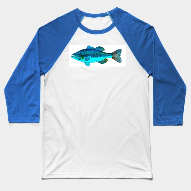 Largemouth Bass Fighting Fish Baseball T-Shirt by Matt Starr Fine Art